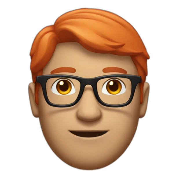 A red haierd man with glasses and an american hwt sticker