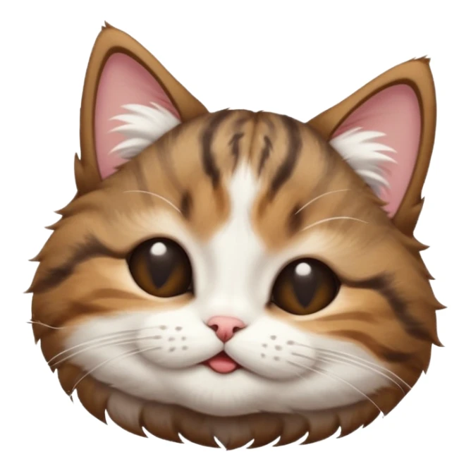 dark brown tabby and white small cat in funny positions upside down with eyes closed sticker