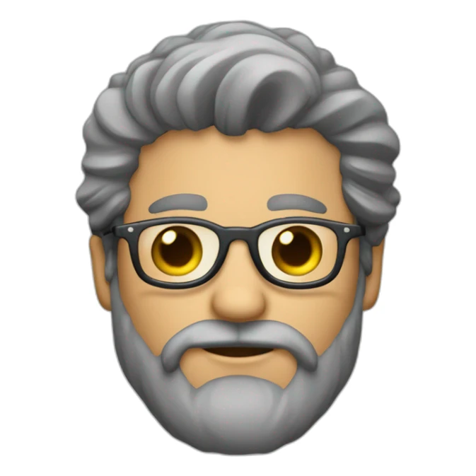 Hombre de pelo gris oscuro con barba de tres días , gafas  sticker