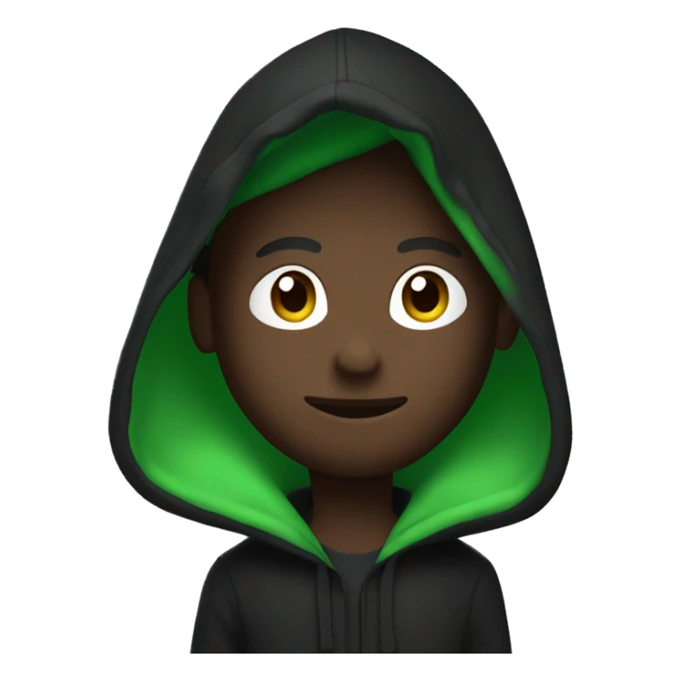 black hoodie on man with bring green x in the mii sticker