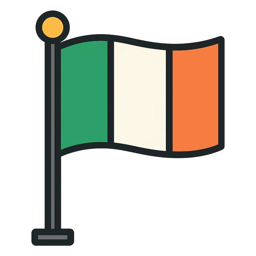 Irish flag on a pole sticker