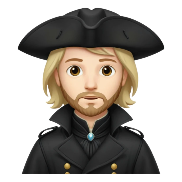 Athos, musketeer in black trench coat sticker