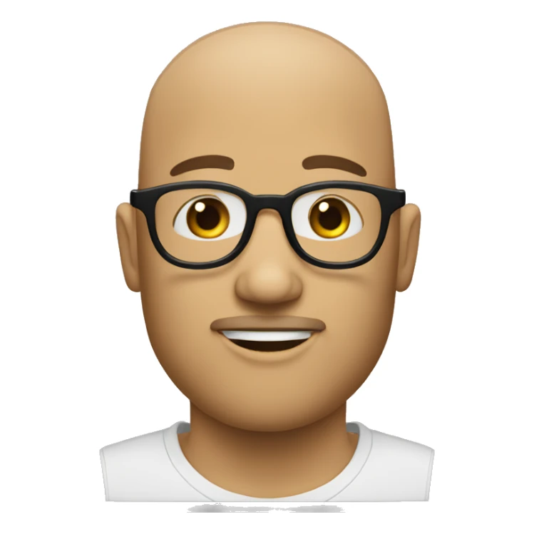 bald guy with goatee and glasses curly girl sticker