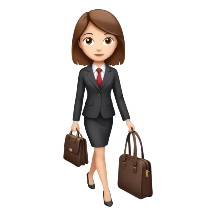 Girl with brown hair going to work sticker