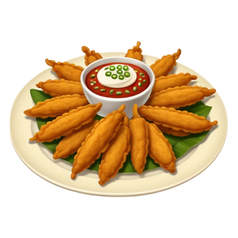 indonesian fried food with chili on a plate sticker