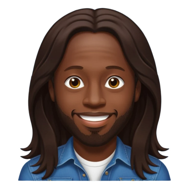 Wyclef Jean with dark brown long hair sticker