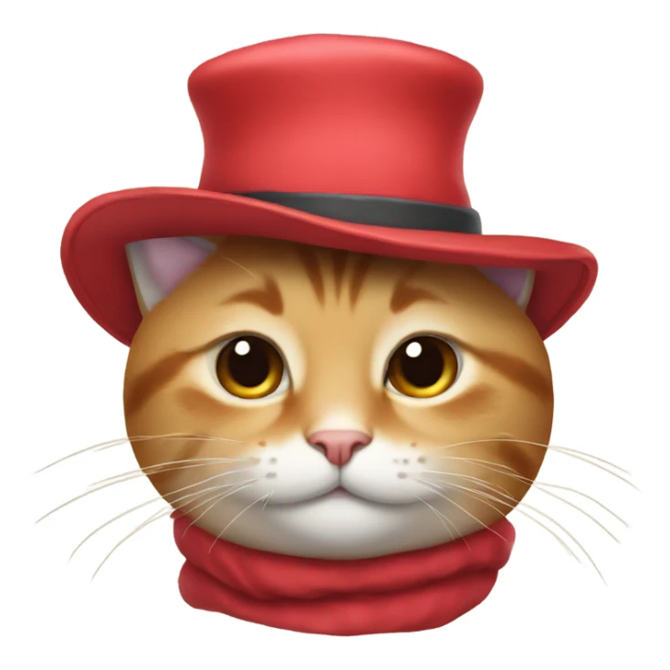 A cat with a face of love and a hat sticker