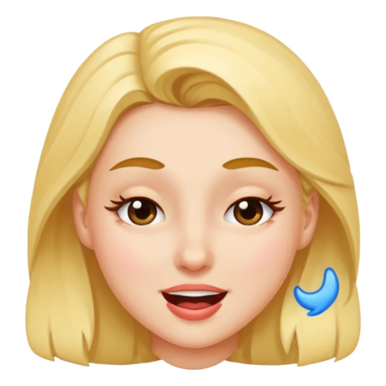 girl with big tits and hard nipples, winking with semen on face sticker