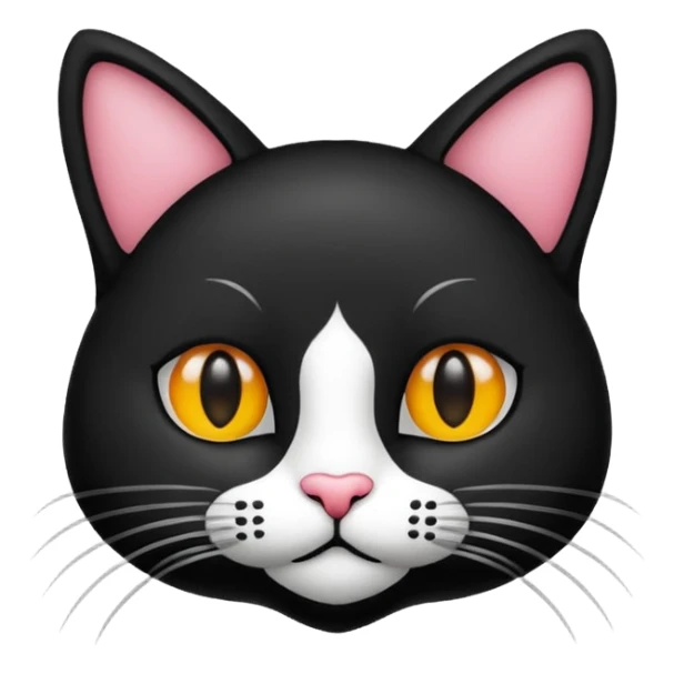 een zwarte kat met een hartje sticker