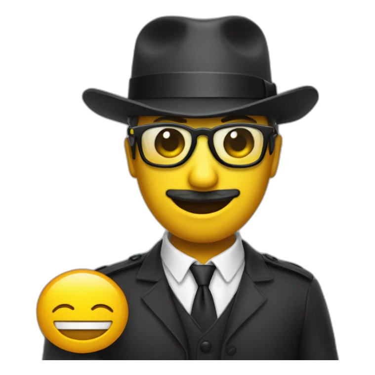 Chat avec costume lunettes et chapeau noir sticker