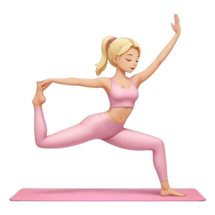 blonde yoga girl light pink clothes n sticker