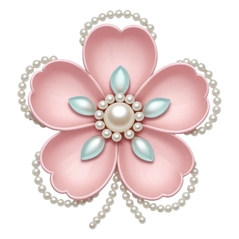light pastel sakura flower with pearl beaded outline sticker