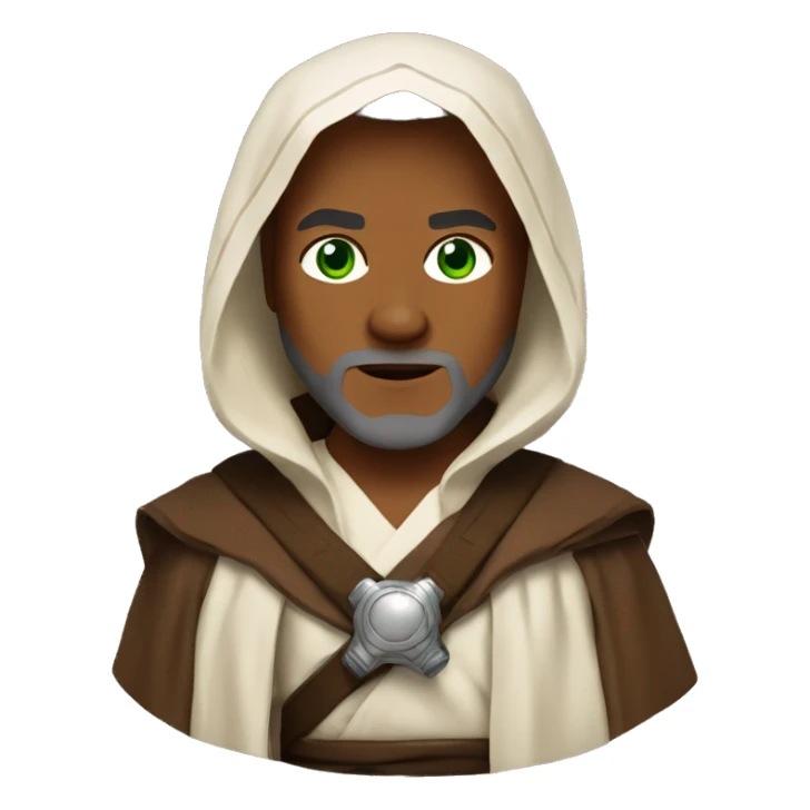 Brown Siberian with green eyes dressed as obi wan kenobi  sticker