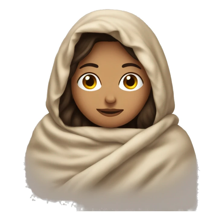 Brunette woman cuddled in a big blanket sticker