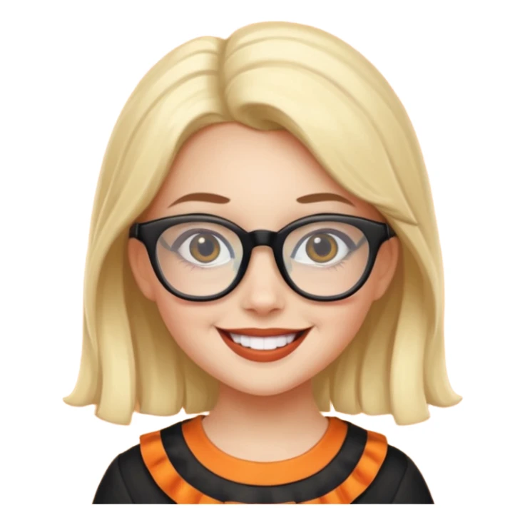 girl with hallowen costumes with glasses sticker