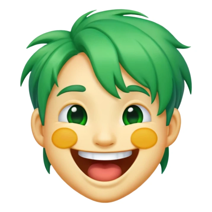 laughing emoji with green hair  sticker