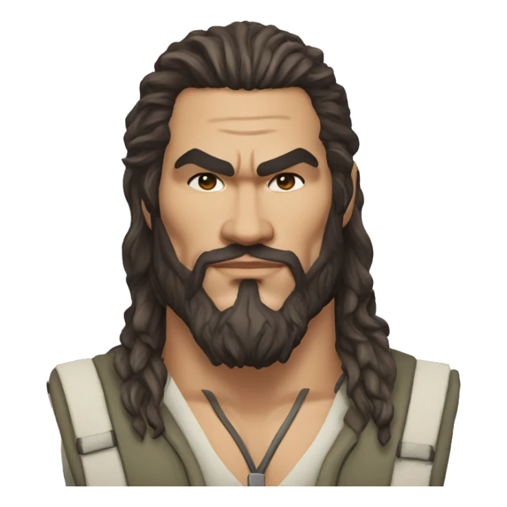 realistic jason momoa wearing vest sticker