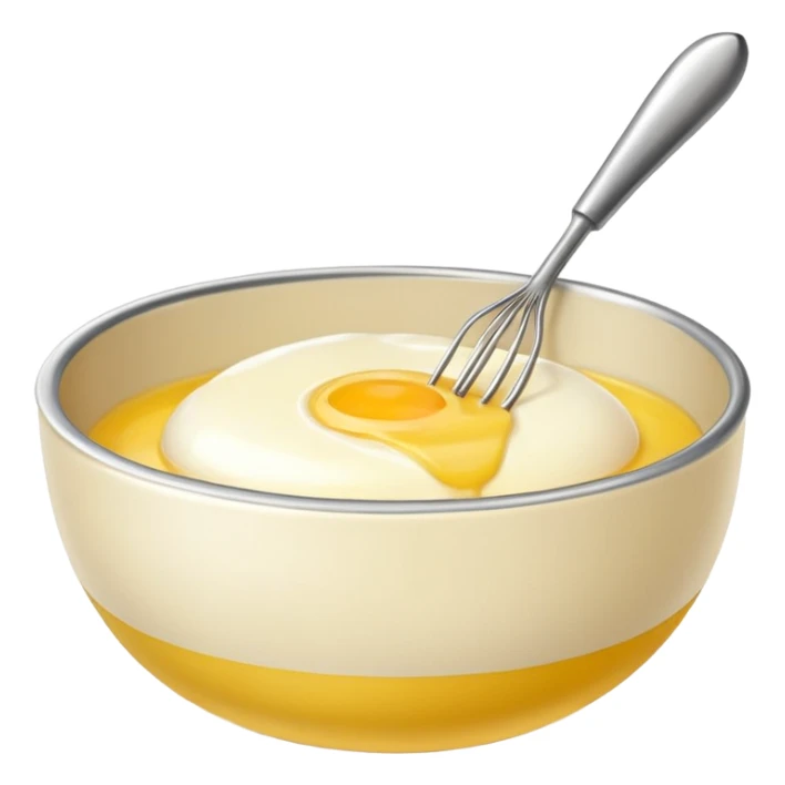 beaten egg in a bowl, There is a whisk inside the bowl. sticker