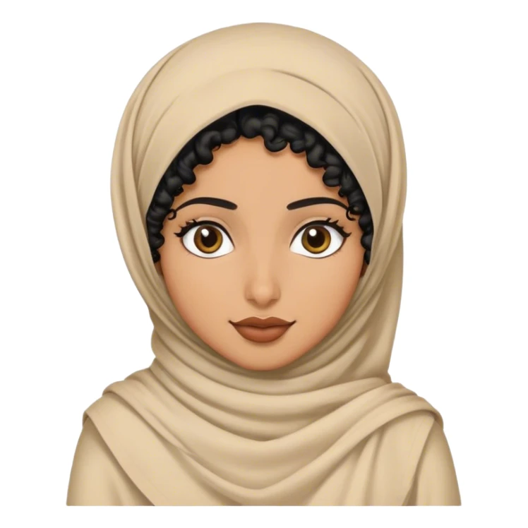 a black curly hair and a bengali hijabi  sticker