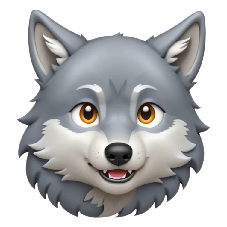 cinematic-cute-howling-wolf-portrait-emoji,-head-tilted-slightly-with-a-dramatic,-wide-open-howl,-showcasing-a-smooth-grey-and-white-fur-with-drooping-ears,-round-eyes-barely-open-in-drowsy-contentment,-simplified-yet-irresistibly-adorable zoomed out showing shoulders sticker
