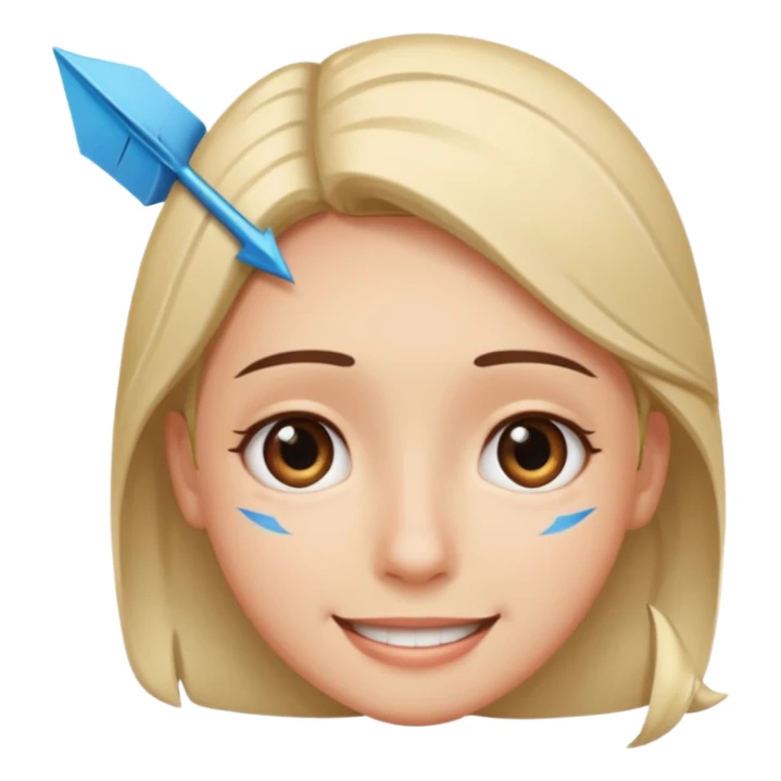 smile,two tears, arrow eyes and head tilted a little sticker