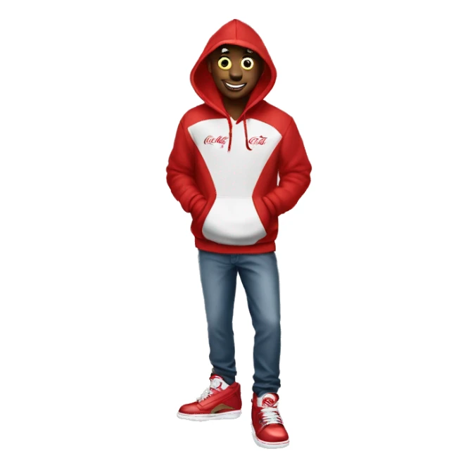 Coca cola wearing hoodie with jordan shoes sticker