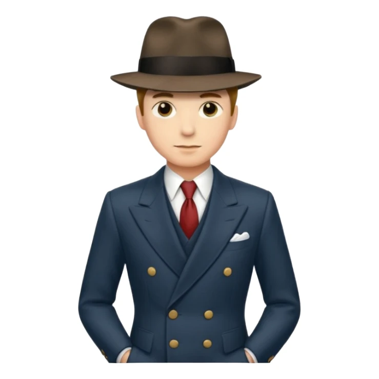 A person wearing a 1940s suit sticker