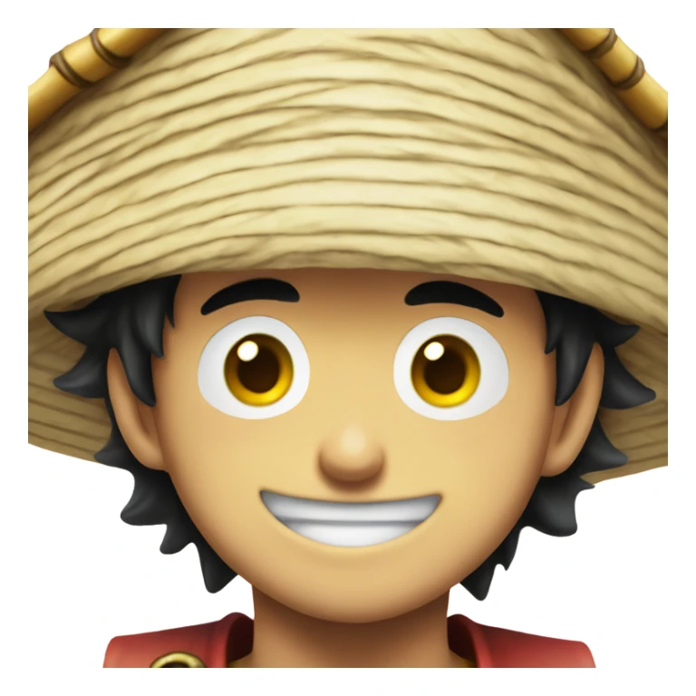 Stewhat luffy, a young pirate wearing a straw hat with a scar beneath his left eye sticker
