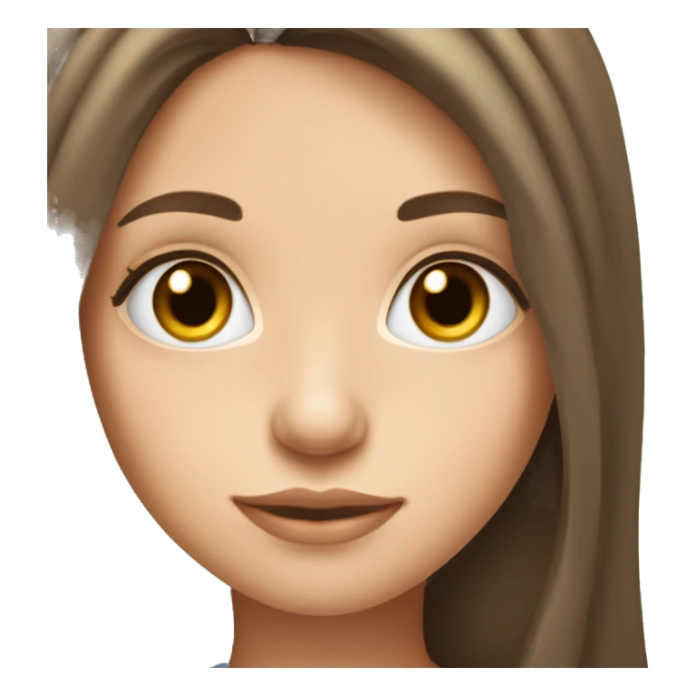 girl with long brunette hair with hazel eyes and long lashes sticker