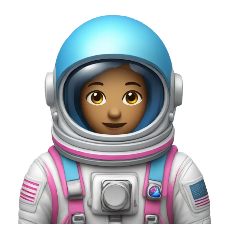 astronaut and rocket blue and pink colors sticker