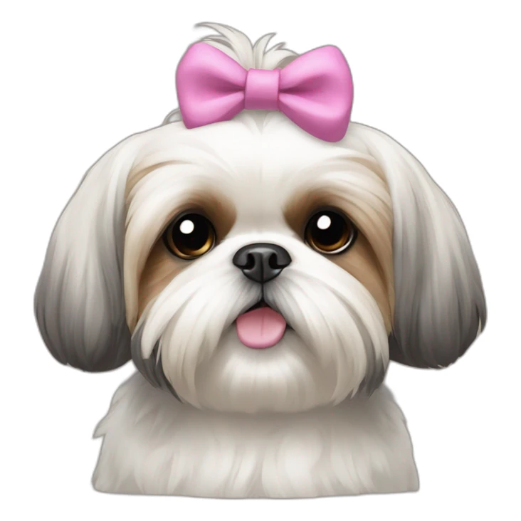 Dog Shih Tzu with a bow on head full-body sticker