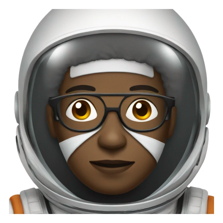 Black male astronaut with glasses sticker