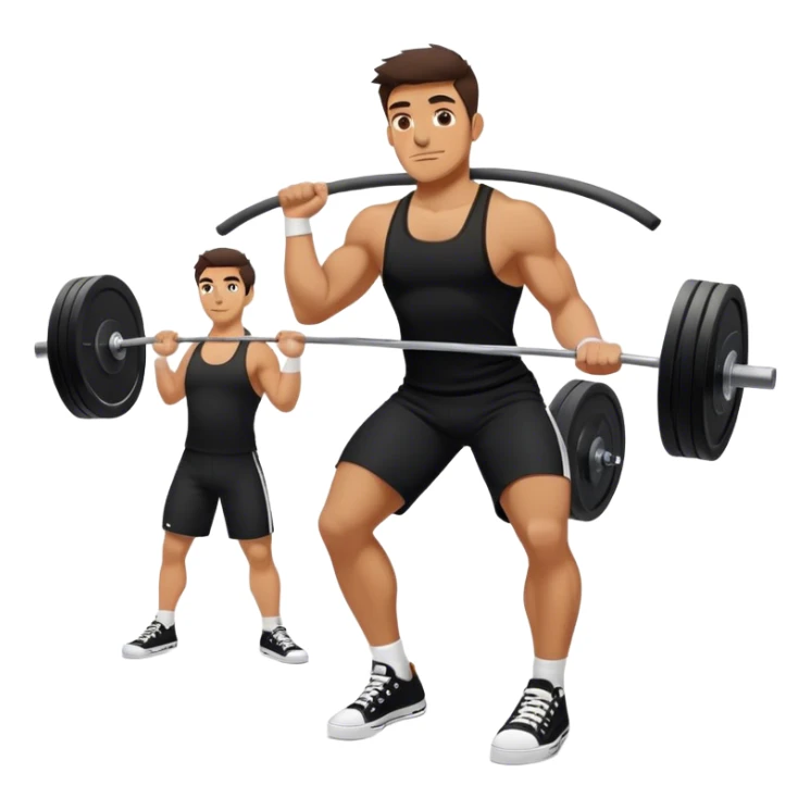 italian guy black clothes white converse shoes clean and jerk exercise sticker