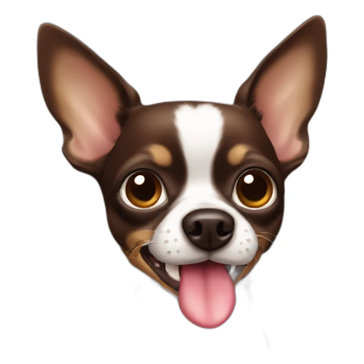 Dark Brown chihuahua licking sticker