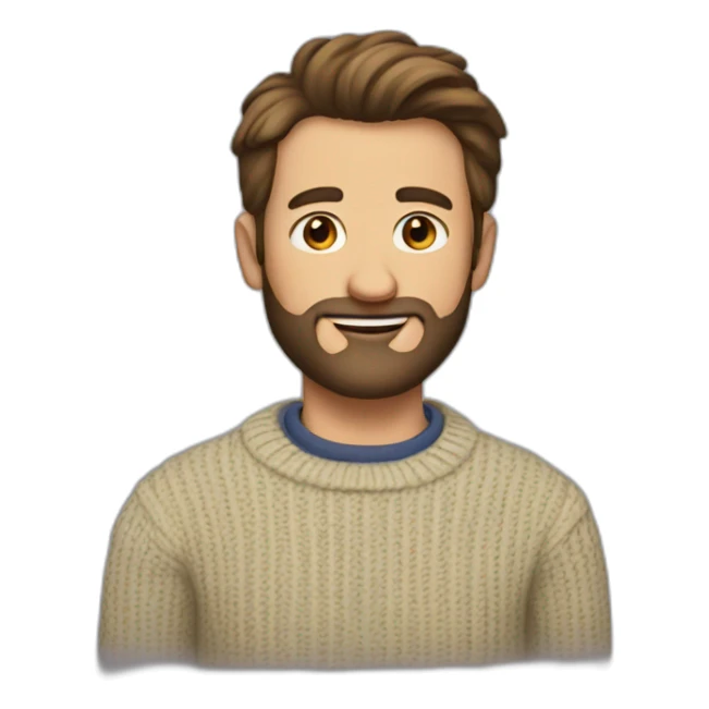 The guy with the short beard and the sweater sticker