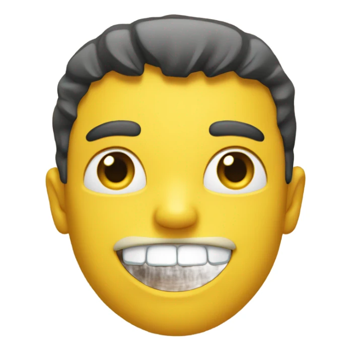 Yellow two front teeth sticker