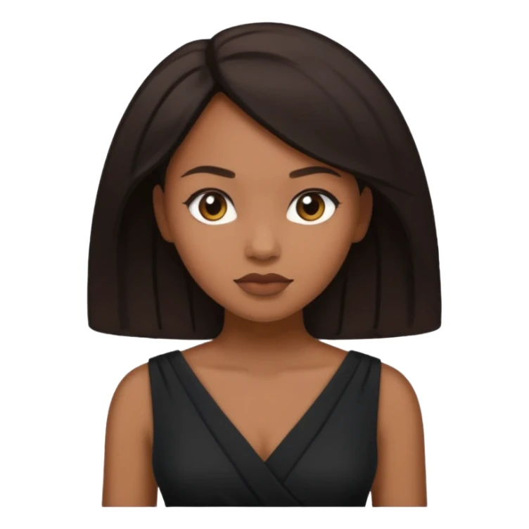 Light skinned black woman with bbl and dark brow hair sticker