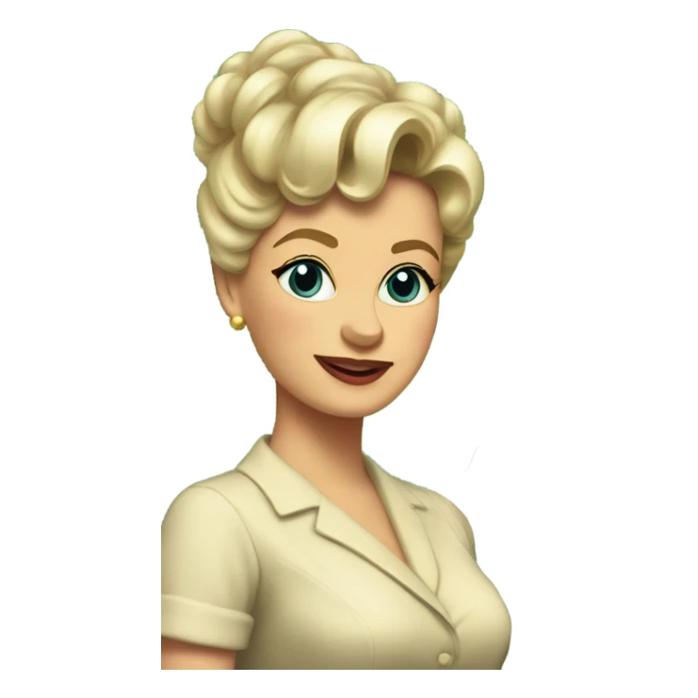 1950’s woman by Christmas tree sticker