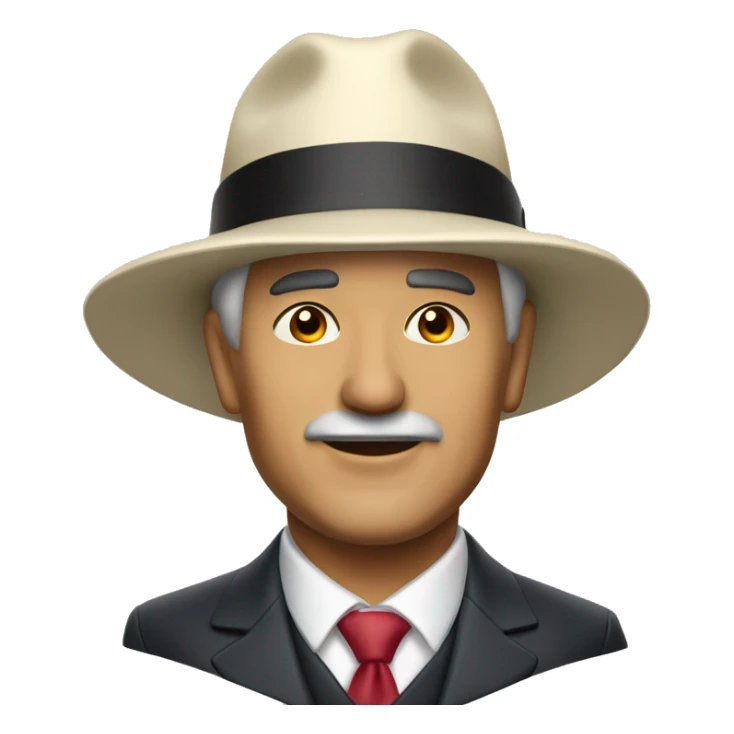 Ricardo Salinas de Gortari with a hat sticker