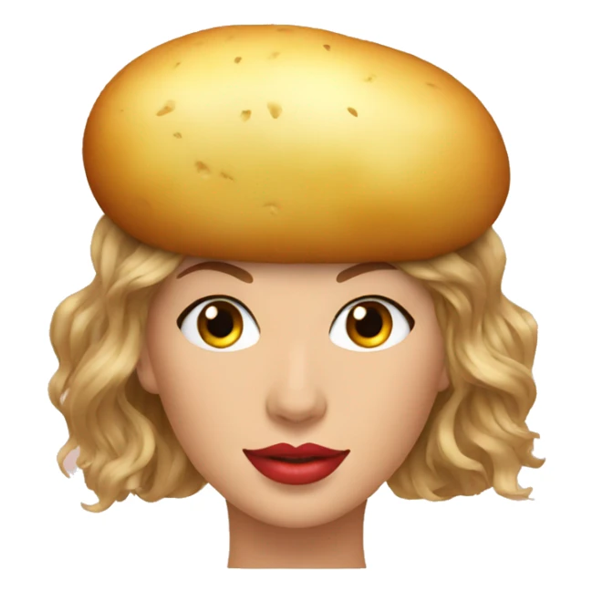 Taylor swift with a potato on her head sticker