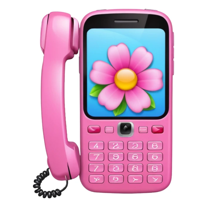 pink girly phone framed flower picture sticker