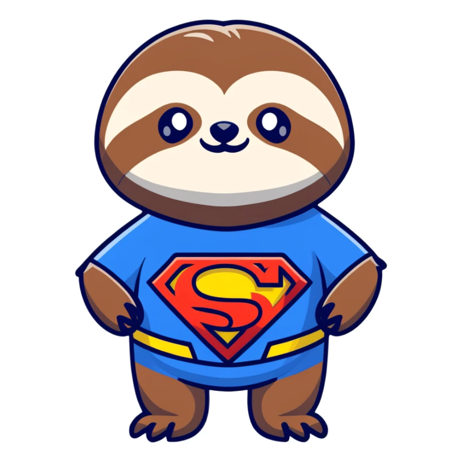 Sloth from The Goonies with Superman shirt sticker