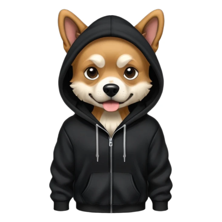 Ripped dog with a black hoodie sticker