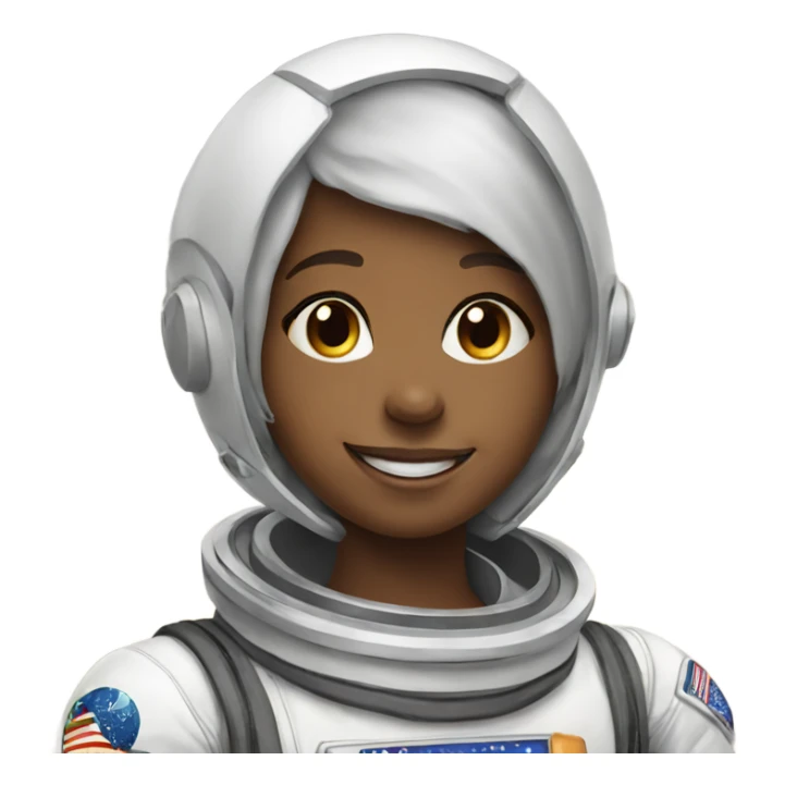 smiling girl in spacesuit sticker