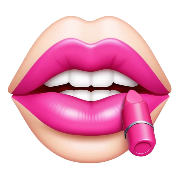 Lip stick kiss imprint pink  sticker