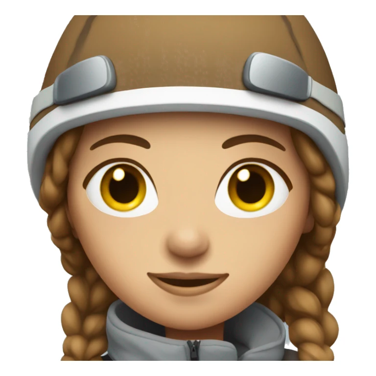 Female skier with brown hair sticker