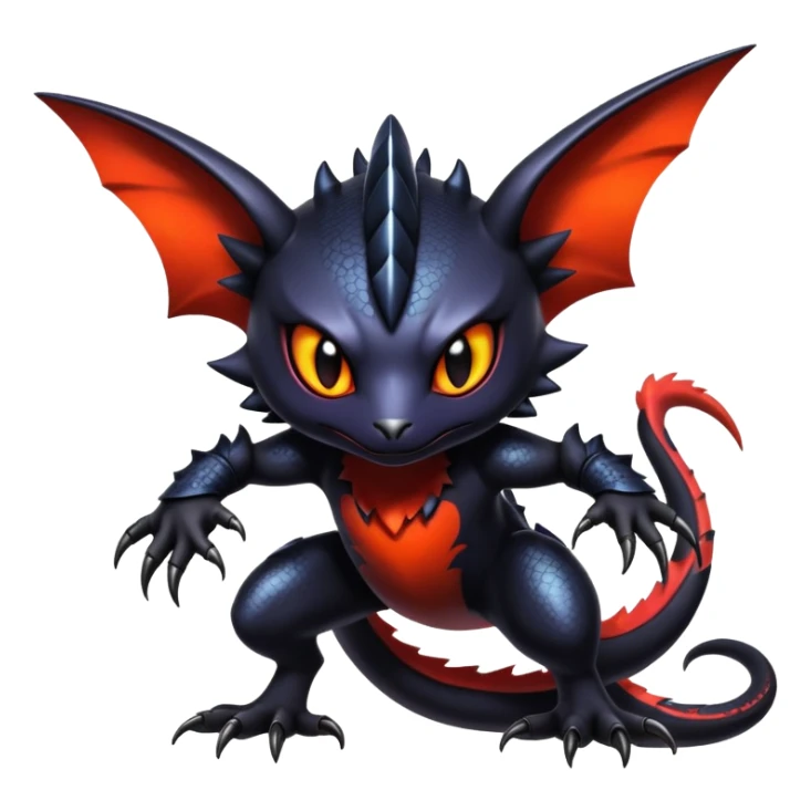 Shiny Epic Badass Gothic Noibat-Salandit-Litten-Hybrid sticker