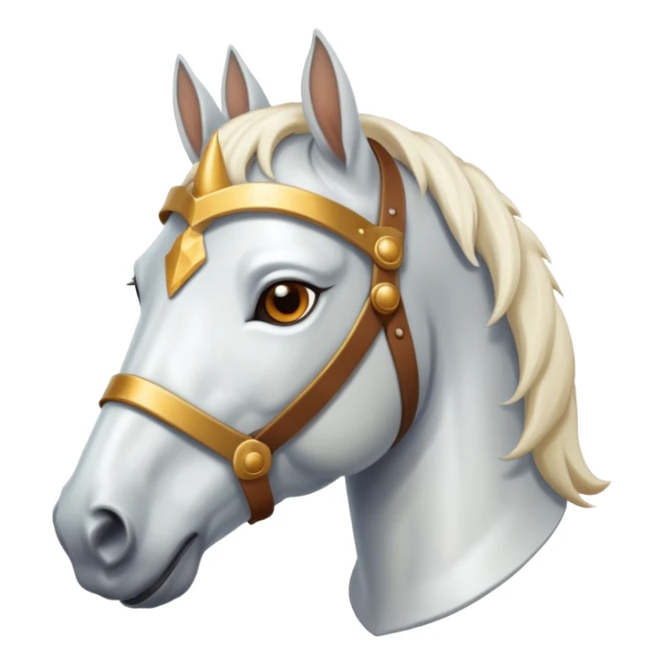 The face of a white realistic horse in armor sticker