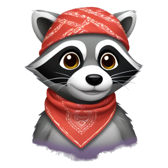 Raccoon with a bandana on  sticker