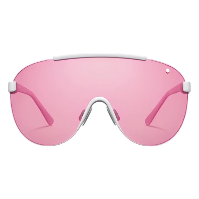 ultra minimalist frameless pink tinted shield visor sunglasses, simple clean lines sticker